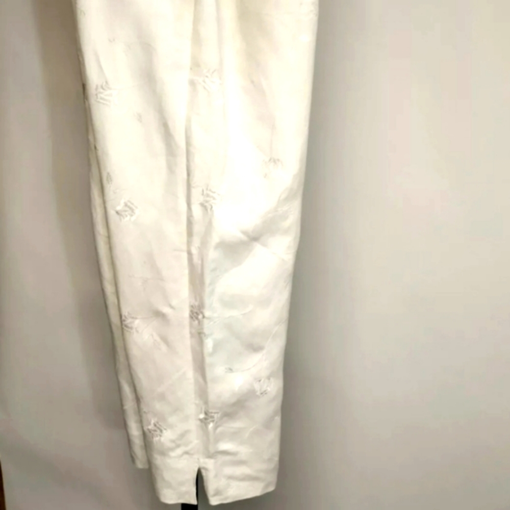 Women Briggs New York Classic Rayon Linen Cropped Pants Size 8